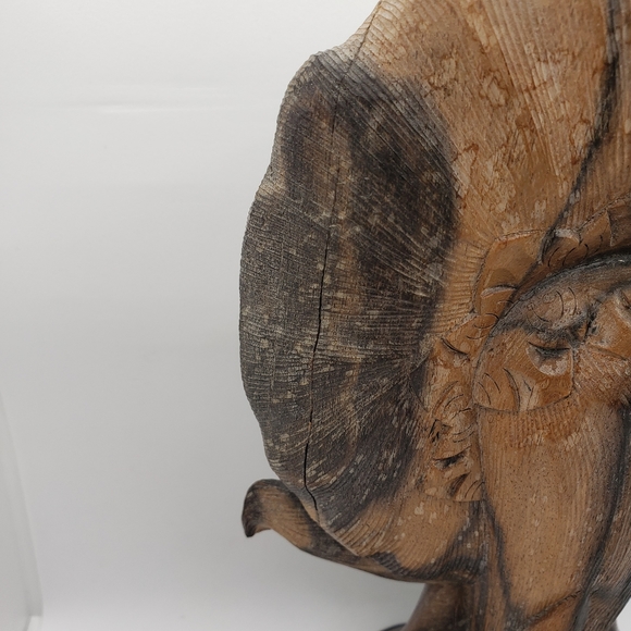 Balinese Handcarved Signed Striped Rosewood Womans Bust Statue - Picture 9 of 13